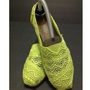 Toms Shoes Moroccan Crochet Lace Lime Slip-on Shoe